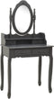 vidaXL - Kaptafelset - met - kruk - 75x69x140 - cm - paulowniahout - grijs
