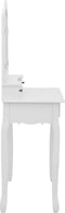 vidaXL - Kaptafelset - met - kruk - 80x69x141 - cm - paulowniahout - wit