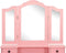 vidaXL - Kaptafelset - met - kruk - 80x69x141 - cm - paulowniahout - roze