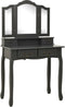 vidaXL - Kaptafelset - met - kruk - 80x69x141 - cm - paulowniahout - grijs