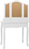 vidaXL - Kaptafelset - met - kruk - 80x69x141 - cm - paulowniahout - wit