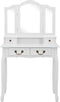 vidaXL - Kaptafelset - met - kruk - 80x69x141 - cm - paulowniahout - wit