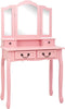 vidaXL - Kaptafelset - met - kruk - 80x69x141 - cm - paulowniahout - roze