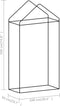 vidaXL - Kas - met - stalen - frame - 0,5 - m² - 1x0,5x1,9 - m