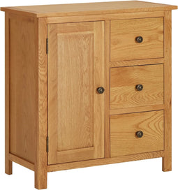 vidaXL - Kast - 70x35x75 - cm - massief - eikenhout