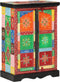 vidaXL - Kast - handgeschilderd - met - deuren - 53x30x75 - cm - massief - mangohout