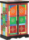 vidaXL - Kast - handgeschilderd - met - deuren - 53x30x75 - cm - massief - mangohout
