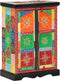 vidaXL - Kast - handgeschilderd - met - deuren - 53x30x75 - cm - massief - mangohout