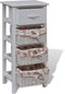 vidaXL - Kast - met - 1 - lade - en - 3 - manden - paulowniahout - wit