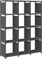 vidaXL - Kast - met - 12 - vakken - 103x30x141 - cm - stof - grijs
