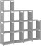 vidaXL - Kast - met - 12 - vakken - 103x30x141 - cm - stof - grijs