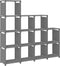vidaXL - Kast - met - 12 - vakken - 103x30x141 - cm - stof - zwart