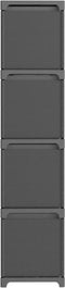 vidaXL - Kast - met - 12 - vakken - met - boxen - 103x30x141 - cm - stof - grijs
