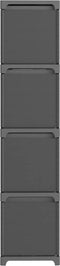 vidaXL - Kast - met - 12 - vakken - met - boxen - 103x30x141 - cm - stof - grijs