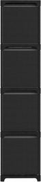 vidaXL - Kast - met - 12 - vakken - met - boxen - 103x30x141 - cm - stof - zwart