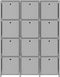 vidaXL - Kast - met - 12 - vakken - met - boxen - 103x30x141 - cm - stof - grijs