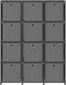 vidaXL - Kast - met - 12 - vakken - met - boxen - 103x30x141 - cm - stof - grijs