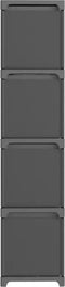 vidaXL - Kast - met - 12 - vakken - met - boxen - 103x30x141 - cm - stof - grijs