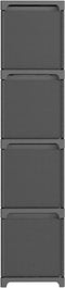 vidaXL - Kast - met - 12 - vakken - met - boxen - 103x30x141 - cm - stof - grijs