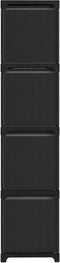 vidaXL - Kast - met - 12 - vakken - met - boxen - 103x30x141 - cm - stof - zwart