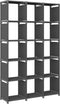 vidaXL - Kast - met - 15 - vakken - 103x30x175,5 - cm - stof - grijs