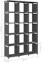 vidaXL - Kast - met - 15 - vakken - 103x30x175,5 - cm - stof - grijs