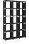 vidaXL - Kast - met - 15 - vakken - 103x30x175,5 - cm - stof - zwart