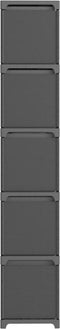 vidaXL - Kast - met - 15 - vakken - met - boxen - 103x30x175,5 - cm - stof - grijs