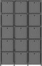 vidaXL - Kast - met - 15 - vakken - met - boxen - 103x30x175,5 - cm - stof - grijs