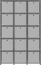 vidaXL - Kast - met - 15 - vakken - met - boxen - 103x30x175,5 - cm - stof - zwart