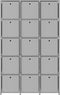 vidaXL - Kast - met - 15 - vakken - met - boxen - 103x30x175,5 - cm - stof - grijs
