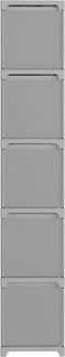 vidaXL - Kast - met - 15 - vakken - met - boxen - 103x30x175,5 - cm - stof - grijs