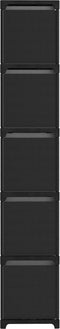 vidaXL - Kast - met - 15 - vakken - met - boxen - 103x30x175,5 - cm - stof - zwart
