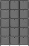 vidaXL - Kast - met - 15 - vakken - met - boxen - 103x30x175,5 - cm - stof - grijs