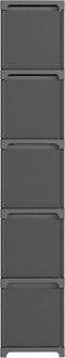 vidaXL - Kast - met - 15 - vakken - met - boxen - 103x30x175,5 - cm - stof - grijs