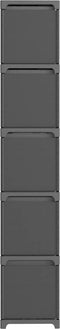 vidaXL - Kast - met - 15 - vakken - met - boxen - 103x30x175,5 - cm - stof - grijs