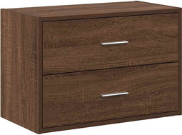 vidaXL - Kast - met - 2 - lades - 60x31x40 - cm - bewerkt - hout - bruin - eikenkleurig