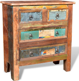 vidaXL - Kast - met - 4 - lades - massief - gerecycled - hout