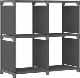 vidaXL - Kast - met - 4 - vakken - 69x30x72,5 - cm - stof - grijs