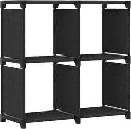 vidaXL - Kast - met - 4 - vakken - 69x30x72,5 - cm - stof - zwart