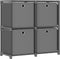 vidaXL - Kast - met - 4 - vakken - met - boxen - 69x30x72,5 - cm - stof - grijs