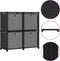 vidaXL - Kast - met - 4 - vakken - met - boxen - 69x30x72,5 - cm - stof - zwart