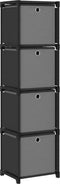 vidaXL - Kast - met - 4 - vakken - met - boxen - 69x30x72,5 - cm - stof - zwart