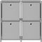 vidaXL - Kast - met - 4 - vakken - met - boxen - 69x30x72,5 - cm - stof - grijs