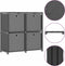 vidaXL - Kast - met - 4 - vakken - met - boxen - 69x30x72,5 - cm - stof - grijs