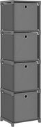 vidaXL - Kast - met - 4 - vakken - met - boxen - 69x30x72,5 - cm - stof - grijs