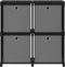 vidaXL - Kast - met - 4 - vakken - met - boxen - 69x30x72,5 - cm - stof - zwart