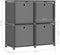 vidaXL - Kast - met - 4 - vakken - met - boxen - 69x30x72,5 - cm - stof - grijs