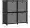vidaXL - Kast - met - 4 - vakken - met - boxen - 69x30x72,5 - cm - stof - zwart