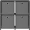vidaXL - Kast - met - 4 - vakken - met - boxen - 69x30x72,5 - cm - stof - grijs